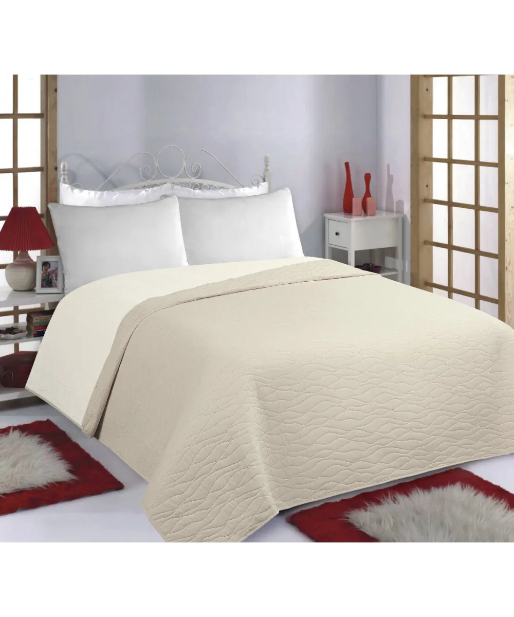 ΚΟΥΒΕΡΛΙ σετ (240cm x 260cm) WAVES beige/ivory