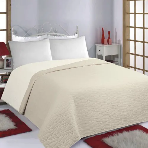 ΚΟΥΒΕΡΛΙ σετ (240cm x 260cm) WAVES beige/ivory