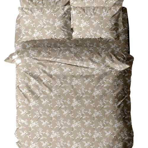 Παπλωματοθήκη Menta Εμπριμέ 480 Beige Υπέρδιπλη (230x250)