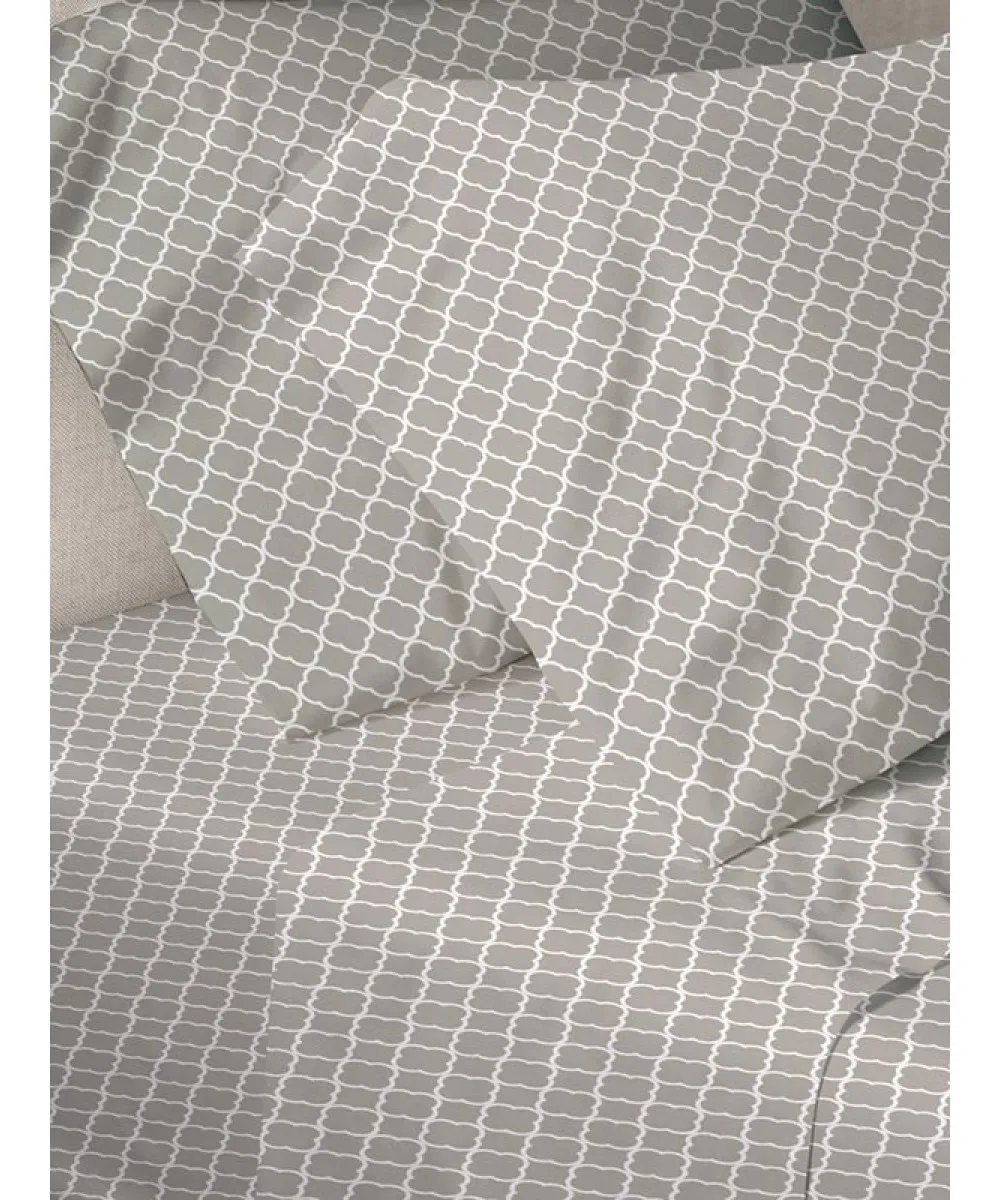 Παπλωματοθήκη Menta Εμπριμέ 530 Grey Μονή (170x250)