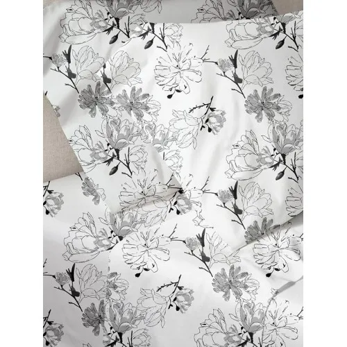 Παπλωματοθήκη Menta Εμπριμέ 070 Grey Υπέρδιπλη (230x250)