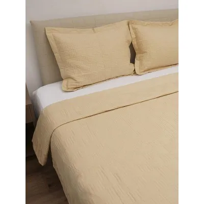 Κουβερλί Percale κεντητό Cream Υπέρδιπλο (220x240)