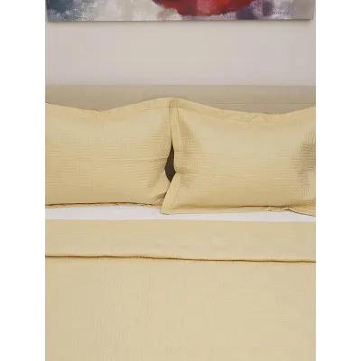 Κουβερλί Percale κεντητό Yellow Υπέρδιπλο (220x240)