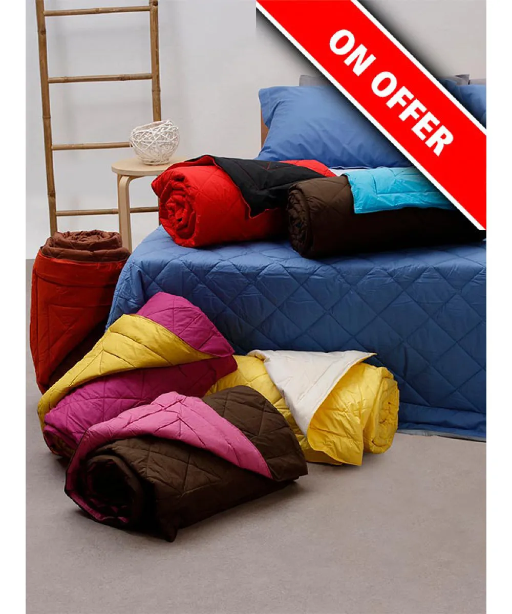 Κουβερλί percale μονόχρωμο Brown/Pink Μονό (160x220)