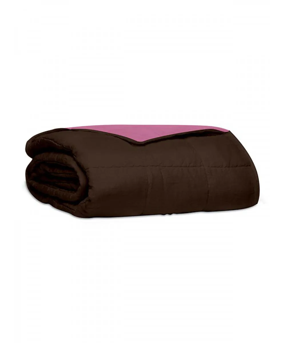 Κουβερλί percale μονόχρωμο Brown/Pink Μονό (160x220)