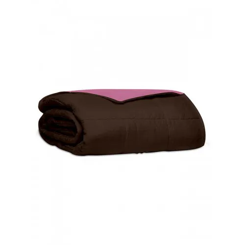Κουβερλί percale μονόχρωμο Brown/Pink Υπέρδιπλο (220x240)