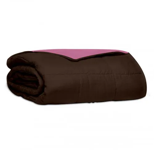 Κουβερλί percale μονόχρωμο Brown/Pink Υπέρδιπλο (220x240)