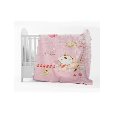 Κουβέρτα Βελουτέ Κούνιας 1000 Pink 110x140