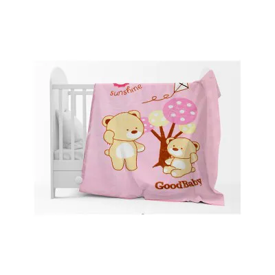Κουβέρτα Βελουτέ Κούνιας 682 Pink 110x140