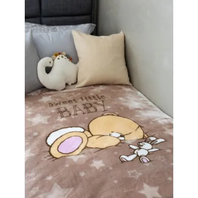 Κουβέρτα Βελουτέ Κούνιας 1550 Brown 110x140