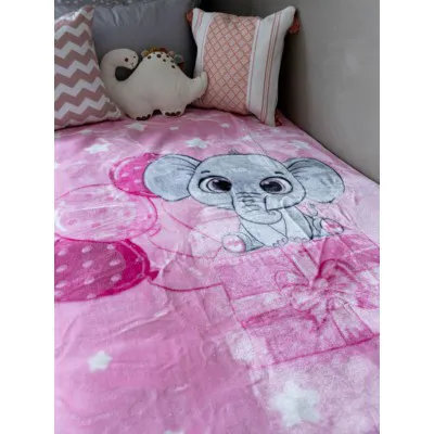 Κουβέρτα Βελουτέ Κούνιας 1558 Pink 110x140