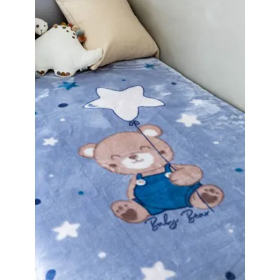 Κουβέρτα Βελουτέ Κούνιας 1571 Blue 110x140