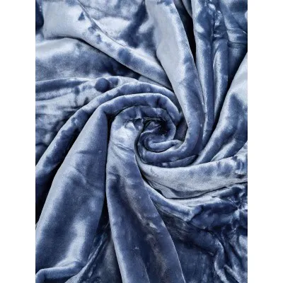 Κουβέρτα βελούδινη Iris Blue Μονή (160x220)