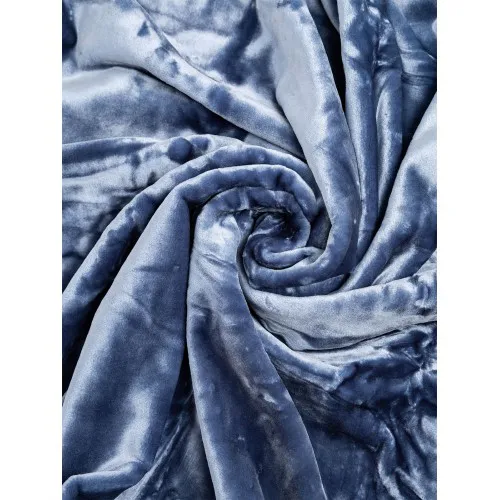Κουβέρτα βελούδινη Iris Blue Μονή (160x220)