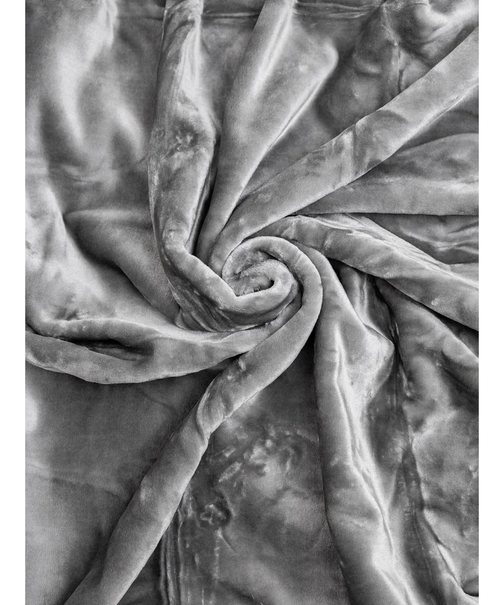 Κουβέρτα βελούδινη Iris Grey Μονή (160x220)