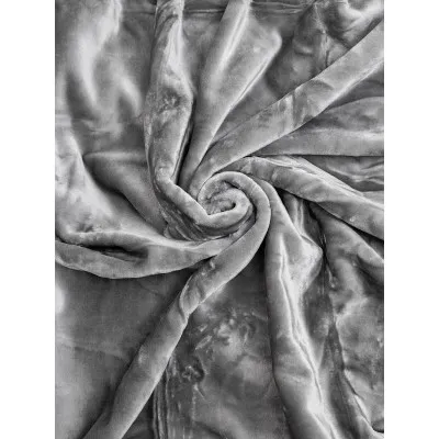 Κουβέρτα βελούδινη Iris Grey Μονή (160x220)