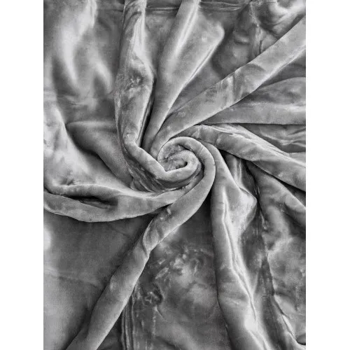 Κουβέρτα βελούδινη Iris Grey Μονή (160x220)