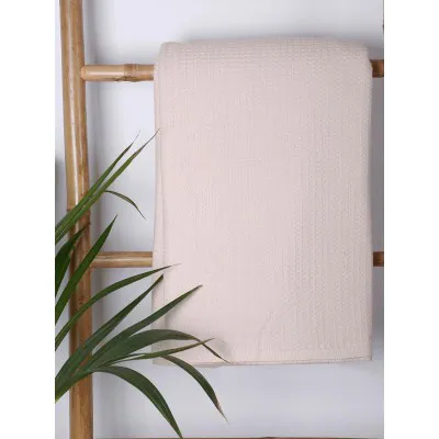 Κουβέρτα πικέ cotton Beige Υπέρδιπλη (230x265)