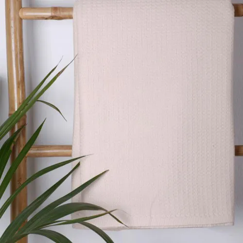 Κουβέρτα πικέ cotton Beige Υπέρδιπλη (230x265)