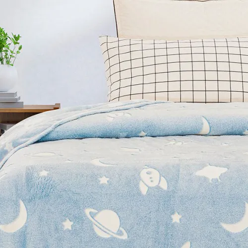 Κουβέρτα φωσφοριζέ αγκαλιας Space Blue 80x90