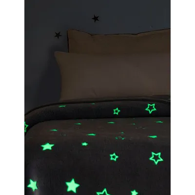 Κουβέρτα φωσφοριζέ αγκαλιας Stars Blue 80x90
