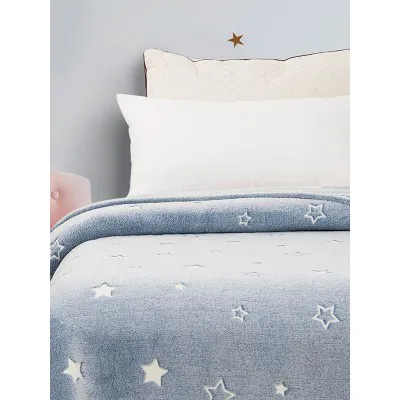 Κουβέρτα φωσφοριζέ αγκαλιας Stars Blue 80x90