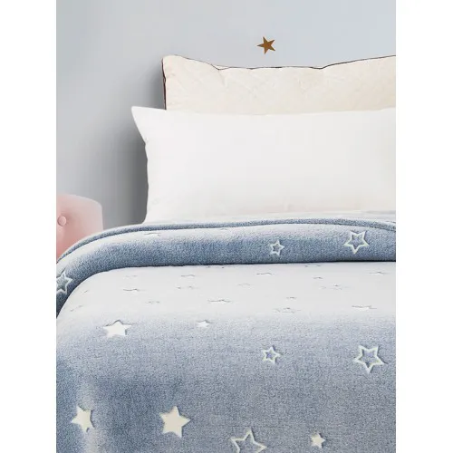 Κουβέρτα φωσφοριζέ αγκαλιας Stars Blue 80x90