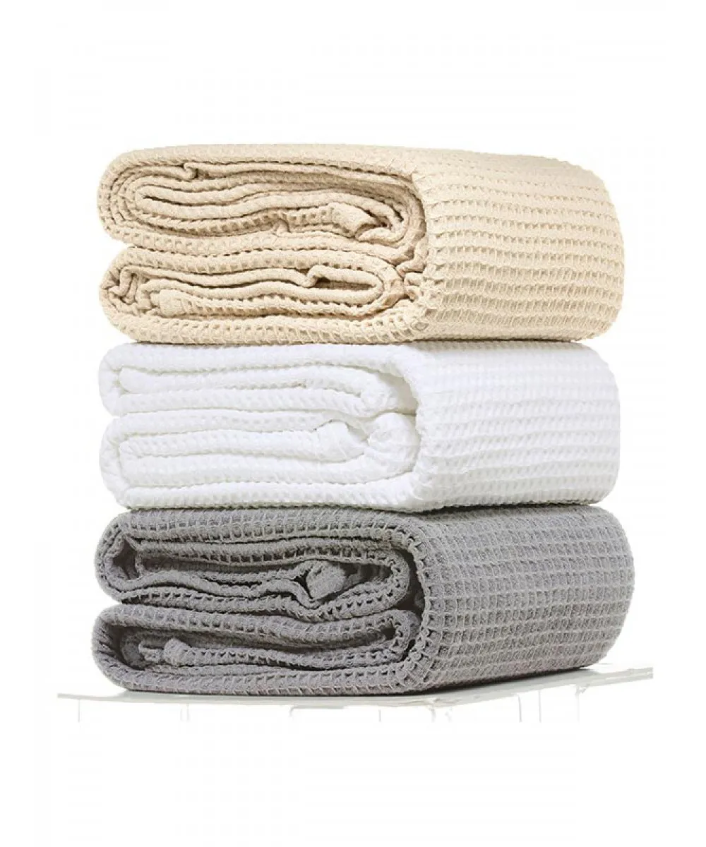 Κουβέρτα πικέ cotton Light Grey Μονή (165x265)