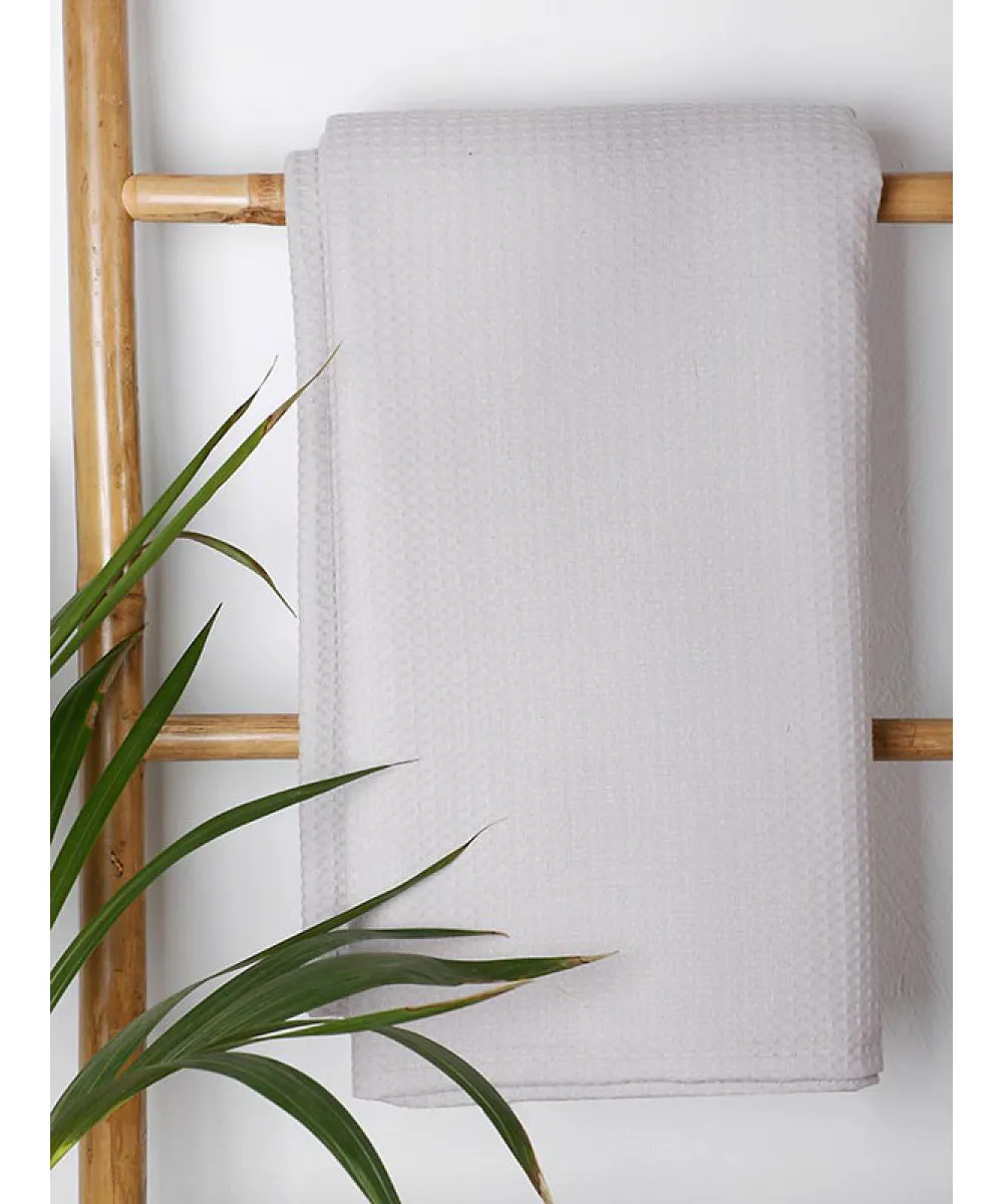 Κουβέρτα πικέ cotton Light Grey Μονή (165x265)