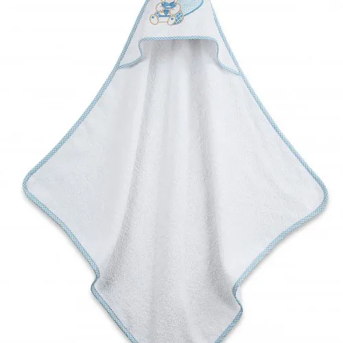 Κάπα κεντητή Heart Blue 75x75