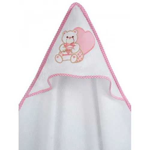 Κάπα κεντητή Heart Pink 75x75