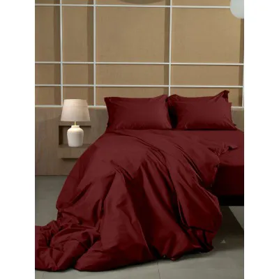 Μαξιλαροθήκες Βαμβακοσατέν Omnia Oxford Bordeaux 50x70