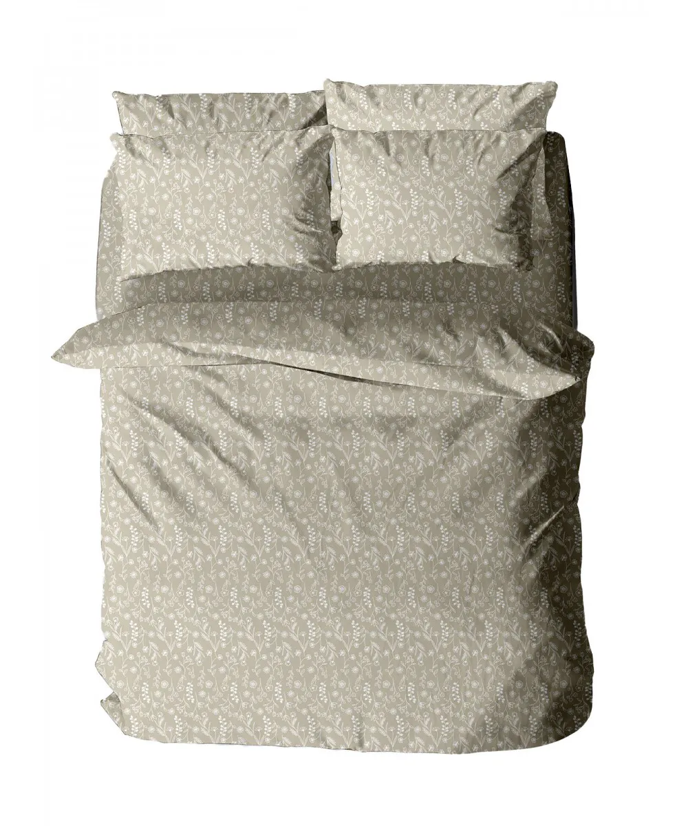 Μαξιλαροθήκη Menta Εμπριμέ 420 Beige 50x70