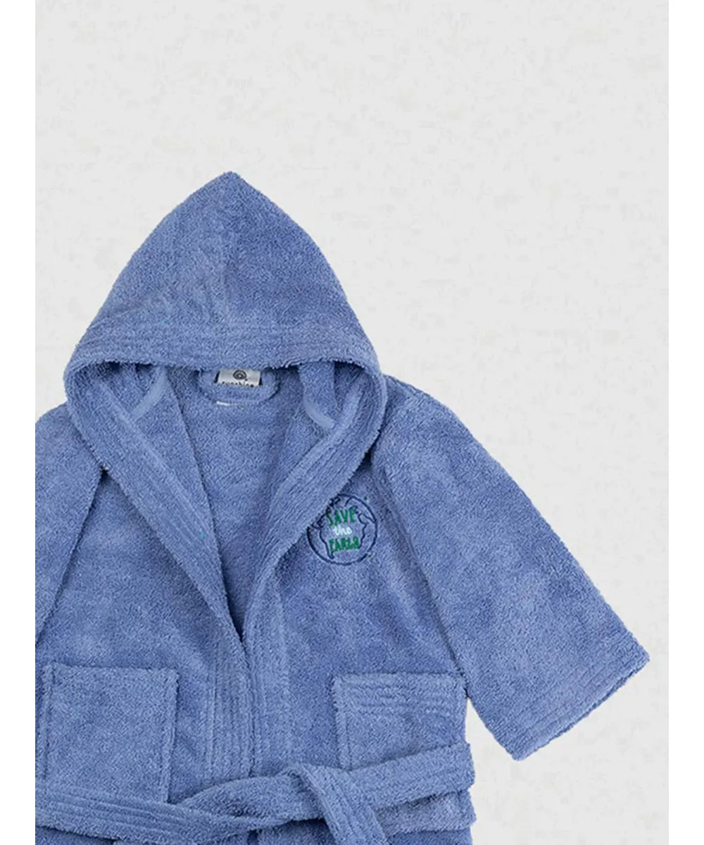 Μπουρνούζι Παιδικό Eco Blue Ηλικία 6-8