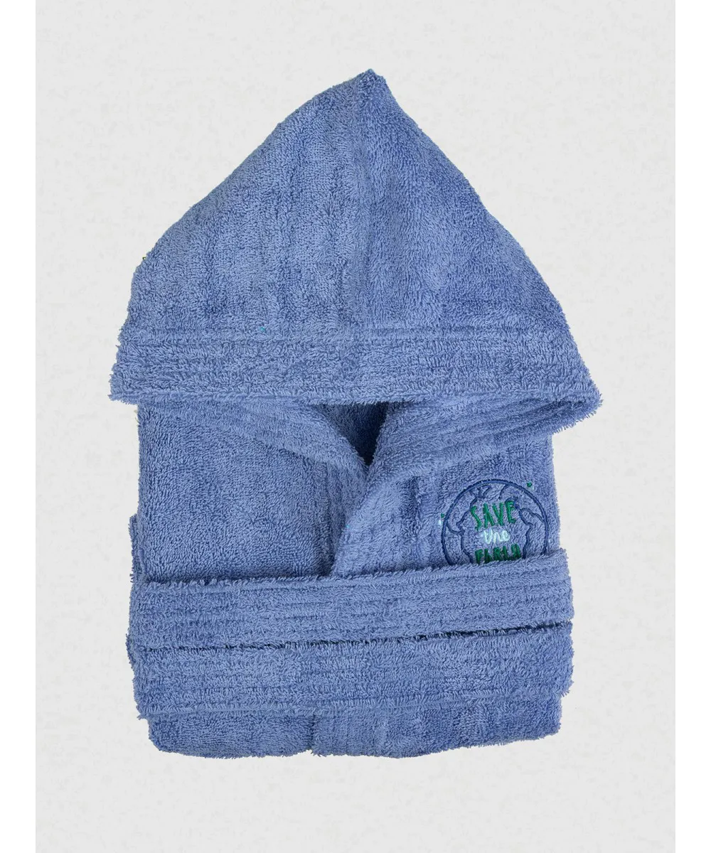 Μπουρνούζι Παιδικό Eco Blue Ηλικία 8-10
