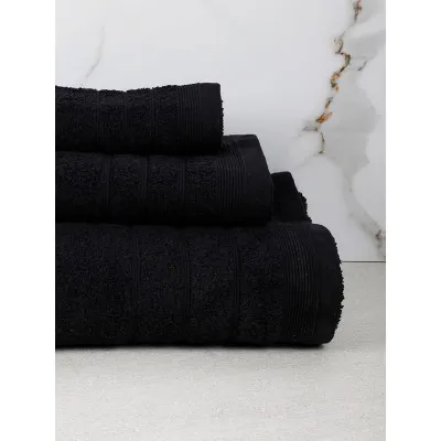 Πετσέτα Χίμπουρι 15 Black Σετ 3 τεμ.