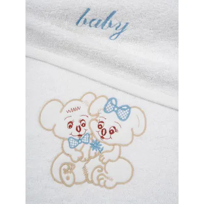 Σετ πετσέτες κεντητές Couple 06 White/Blue