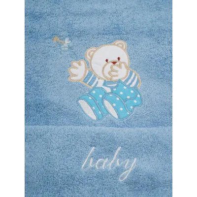 Σετ πετσέτες κεντητές Bear 04 Blue/Blue