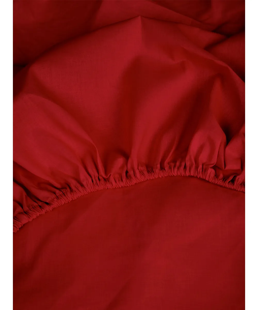 Κατωσέντονο Cotton Feelings με λάστιχο 113 Red Μονό (100x200 30)