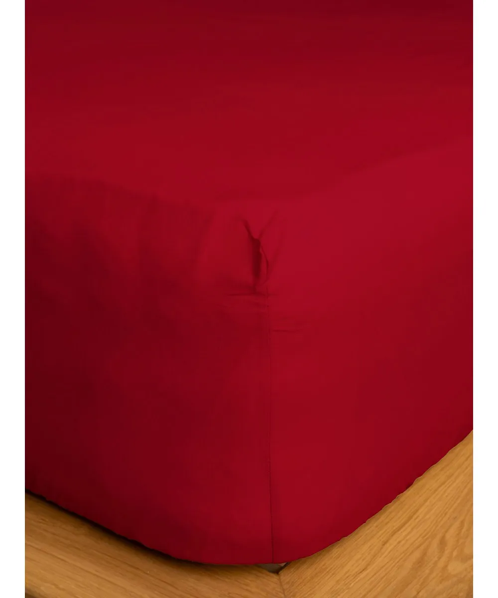 Κατωσέντονο Cotton Feelings με λάστιχο 113 Red Μονό (100x200 30)