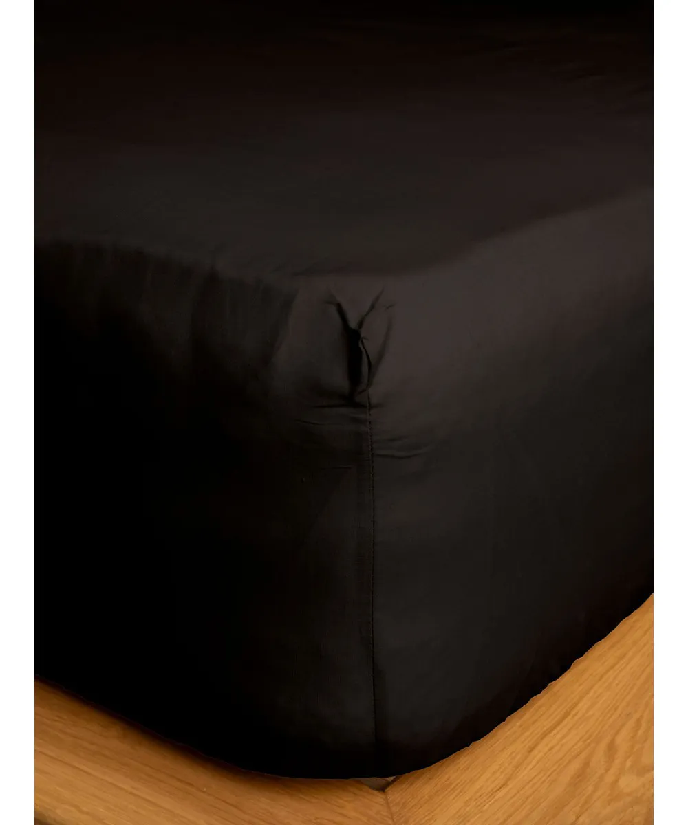 Κατωσέντονο Cotton Feelings με λάστιχο 111 Black Διπλό (160x200 30)