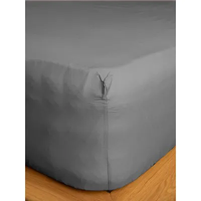 Κατωσέντονο Cotton Feelings με λάστιχο 107 Dark Grey Διπλό (160x200 30)