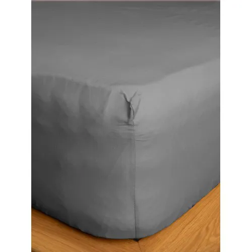 Κατωσέντονο Cotton Feelings με λάστιχο 107 Dark Grey Διπλό (160x200 30)