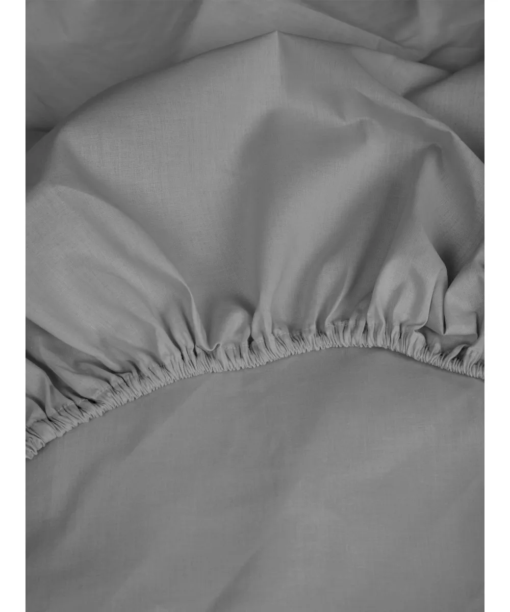 Κατωσέντονο Cotton Feelings με λάστιχο 107 Dark Grey Υπέρδιπλο (180x200 30)