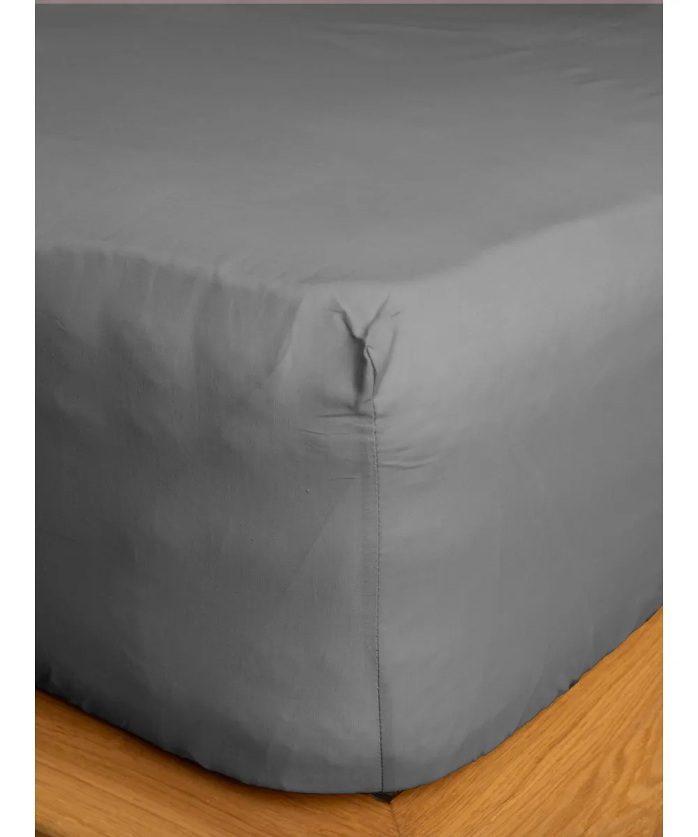 Κατωσέντονο Cotton Feelings με λάστιχο 107 Dark Grey Υπέρδιπλο (180x200 30)