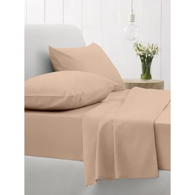 Σεντόνι Cotton Feelings φλατ 110 Beige Μονό (165x270)
