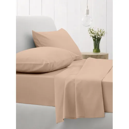 Σεντόνι Cotton Feelings φλατ 110 Beige Μονό (165x270)