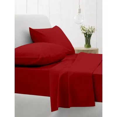 Σεντόνι Cotton Feelings φλατ 113 Red Μονό (165x270)