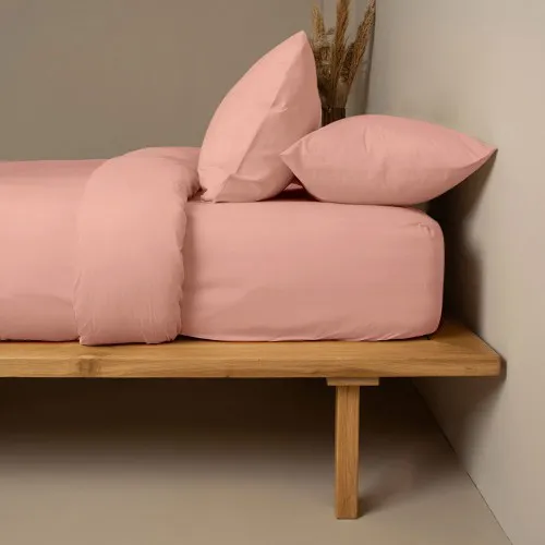 Σεντόνι Cotton Feelings φλατ 116 Light Pink Μονό (165x270)