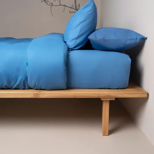 Σετ Σεντόνια Cotton Feelings 104 Blue Μονό με λάστιχο(105x205 30)